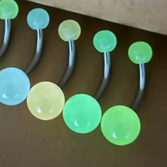 New Glow in the Dark Belly Button rings/ listing is a set of 3 - Picture 2 of 3